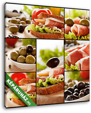 Prosciutto szendvics kollázs - vászonkép 3D látványterv