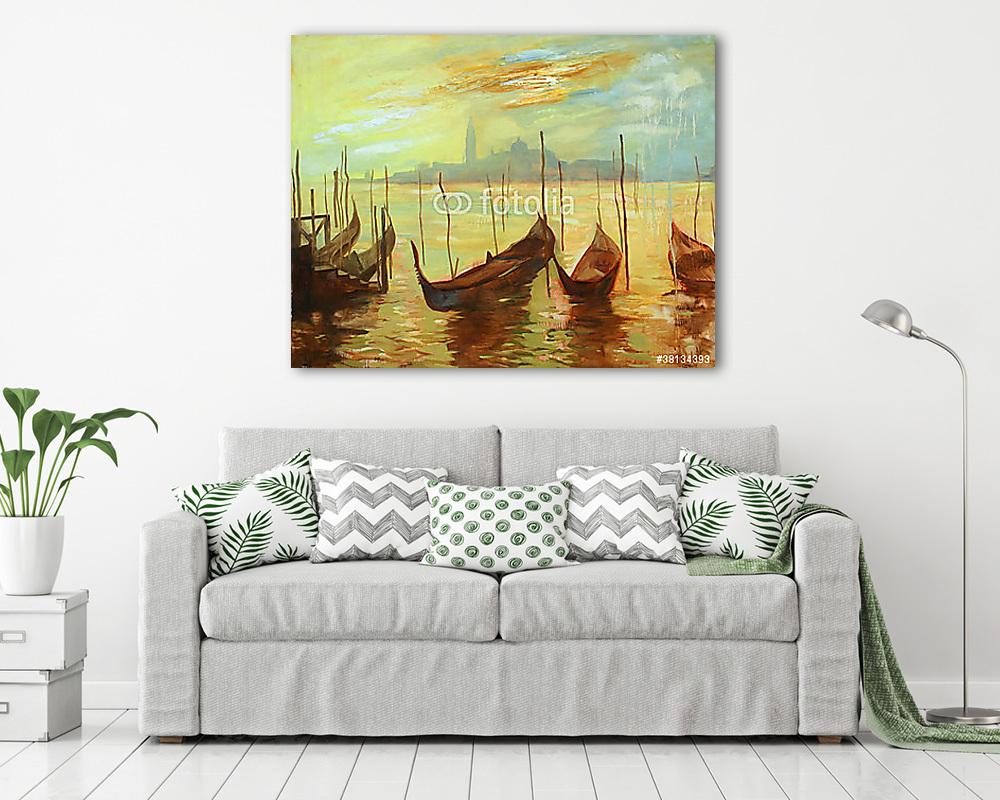 Velencei gondola-sor (vászonkép) - vászonkép, falikép otthonra és irodába