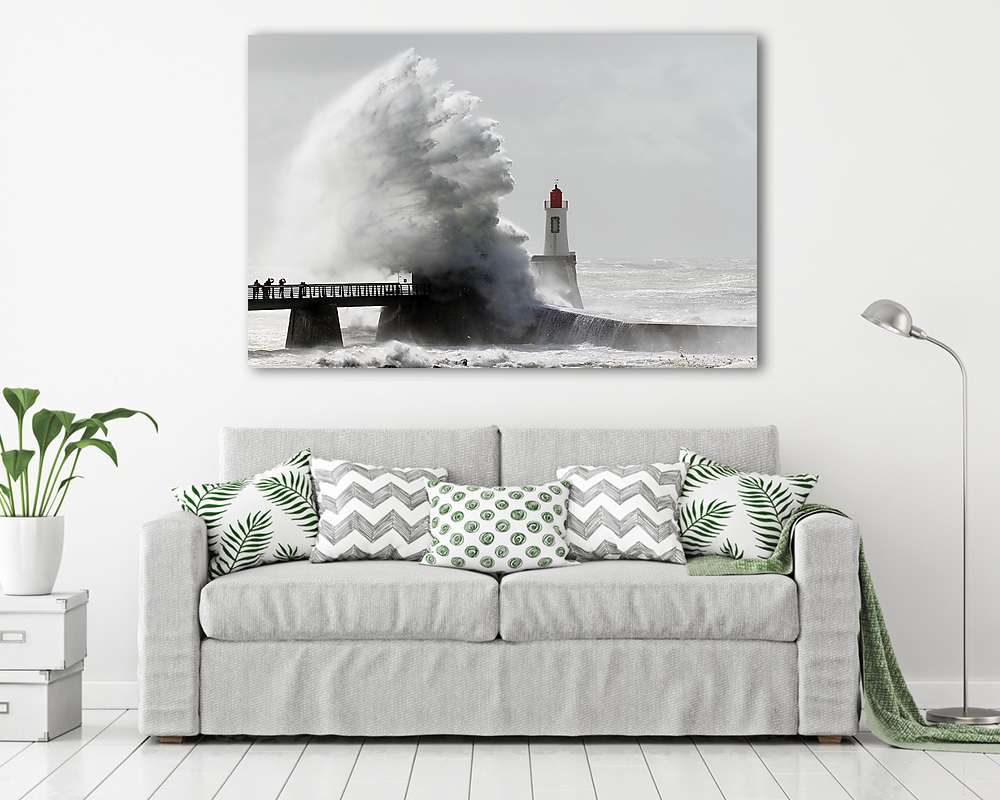 A Grande Jetty-i világítótorony (La Chaume) (többrészes kép) - vászonkép, falikép otthonra és irodába