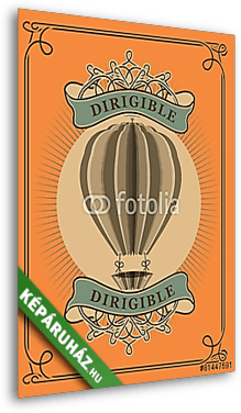 Hőlégballon vintage reklám - vászonkép 3D látványterv