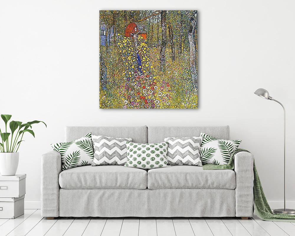 Virágoskert feszülettel (bögre) - vászonkép, falikép otthonra és irodába