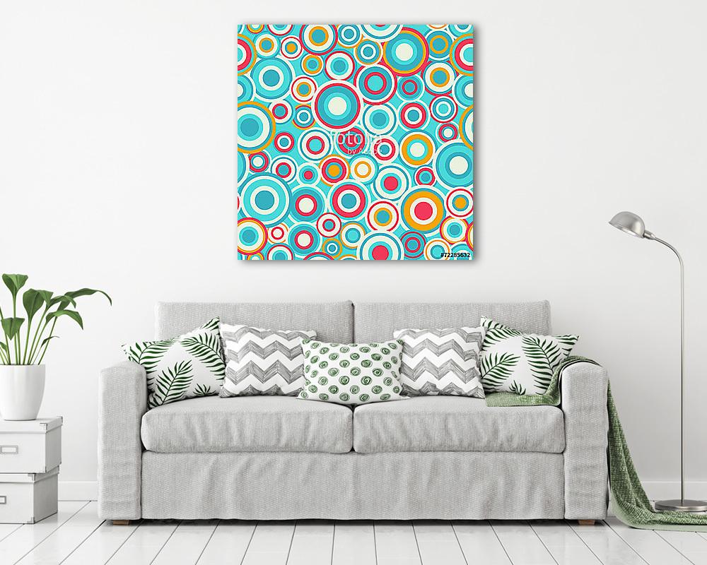 színes kör varrat nélküli mintázat (vászonkép) - vászonkép, falikép otthonra és irodába