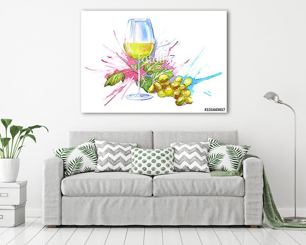 Fehérboros (akvarell) - vászonkép, falikép vásárlás Fehérboros (akvarell) (vászonkép) - vászonkép, falikép otthonra és irodába