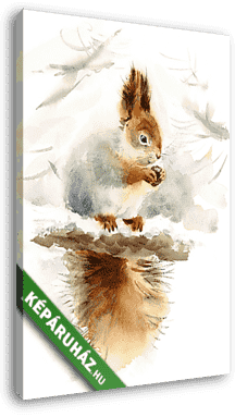 Falatozó mókus - vászonkép 3D látványterv