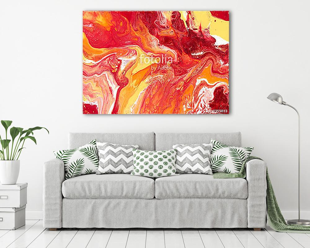 Fire | Red, Orange, Yellow, Gold, and White Fluid Acrylic Abstract Painting - vászonkép, falikép vásárlás Fire | Red, Orange, Yellow, Gold, and White Fluid Acrylic Abstract Painting (vászonkép) - vászonkép, falikép otthonra és irodába