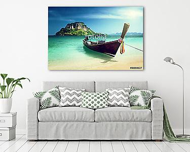 long boat and poda island, Thailand (vászonkép) - vászonkép, falikép otthonra és irodába