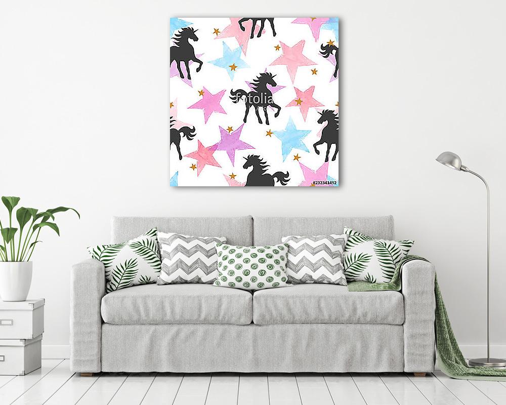 Vagány unikornisos tapétaminta - vászonkép, falikép vásárlás Vagány unikornisos tapétaminta (vászonkép) - vászonkép, falikép otthonra és irodába