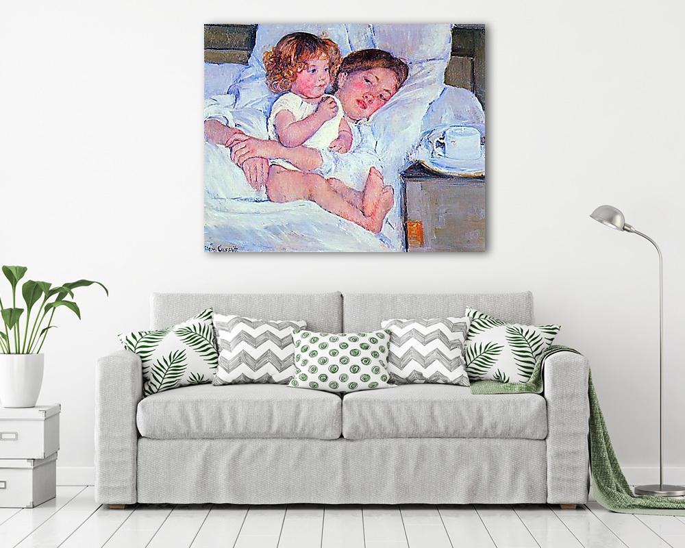 Reggeli az ágyban - vászonkép, falikép vásárlás Reggeli az ágyban (keretezett kép) - vászonkép, falikép otthonra és irodába