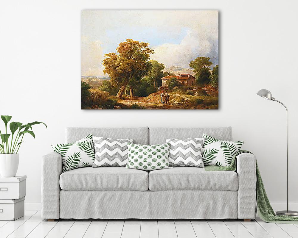 Olasz tájkép, parasztházzal (vászonkép) - vászonkép, falikép otthonra és irodába