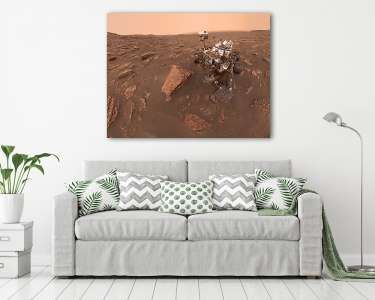 Curiosity rover, porvihar szelfi a Marson (vászonkép) - vászonkép, falikép otthonra és irodába