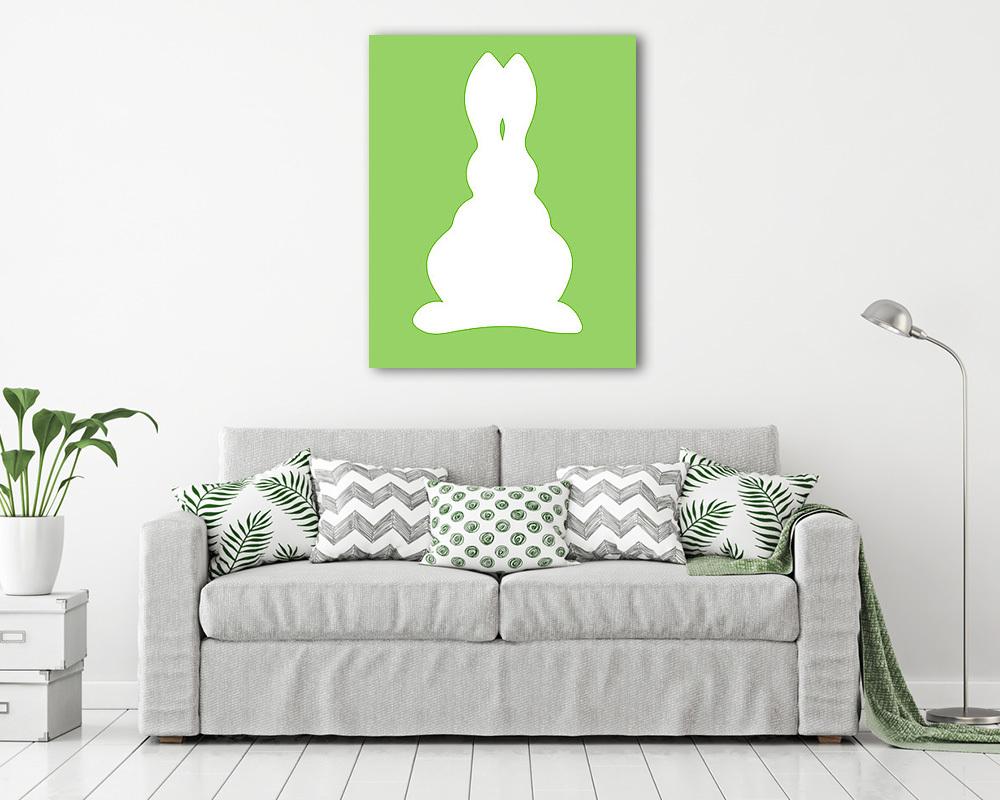 DIY - Húsvéti nyuszi, zöld háttérrel 3. (vászonkép) - vászonkép, falikép otthonra és irodába