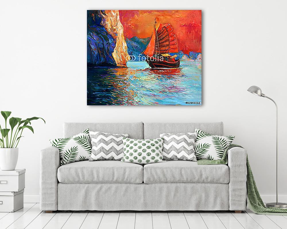 Kínai hajó (poszter) - vászonkép, falikép otthonra és irodába