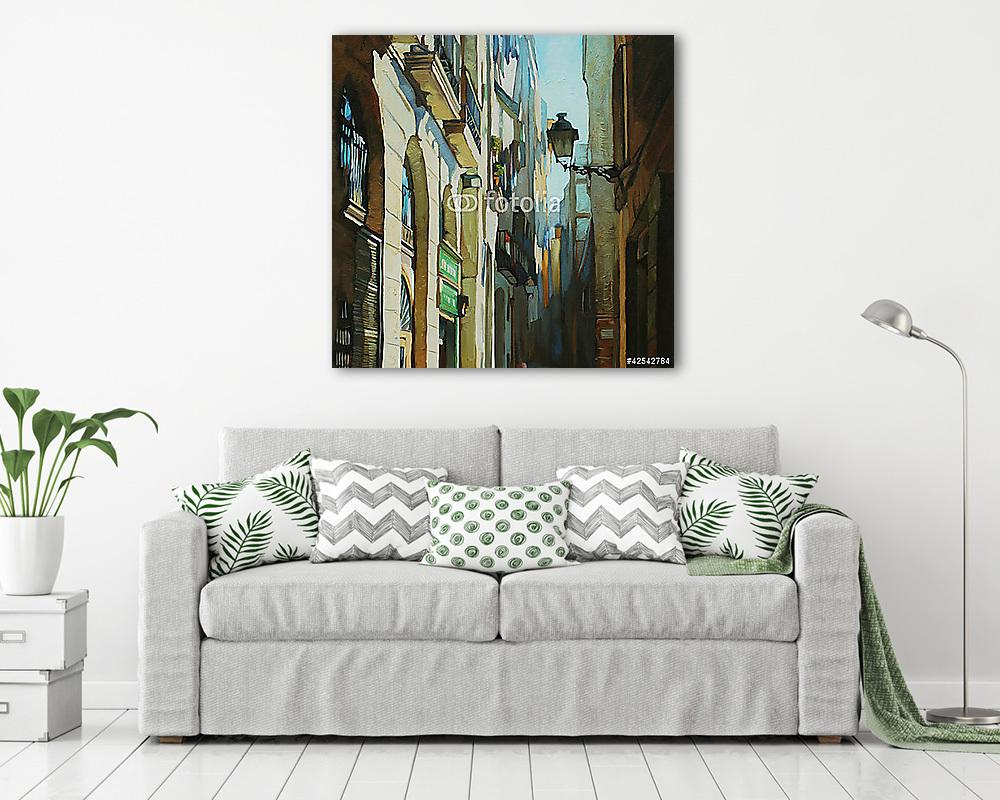 Gótikus negyed Barcelonában, (Barri Gótic) - vászonkép, falikép vásárlás Gótikus negyed Barcelonában, (Barri Gótic) (vászonkép) - vászonkép, falikép otthonra és irodába