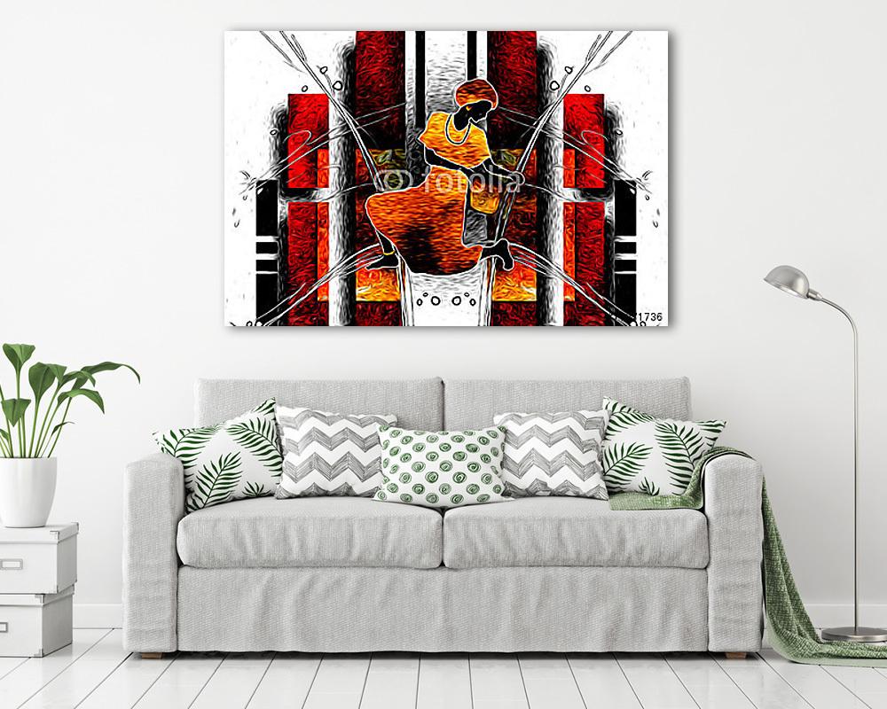 afro motívum etnikai retro vintage (többrészes kép) - vászonkép, falikép otthonra és irodába