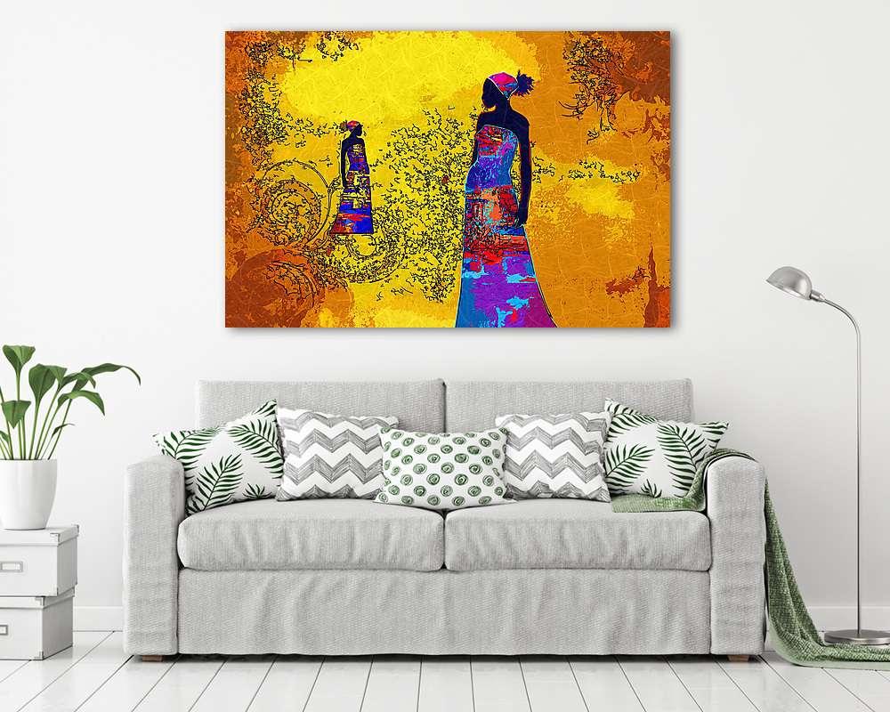 Afrika retro vintage stílus (többrészes kép) - vászonkép, falikép otthonra és irodába