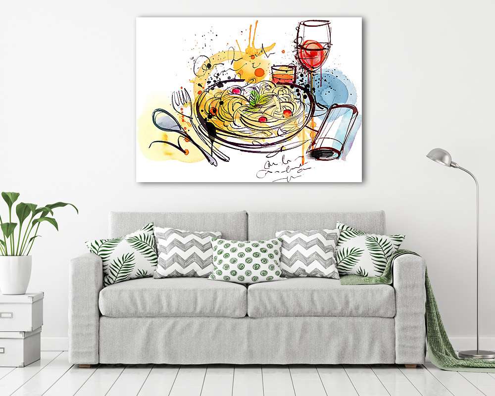Tészta menü (bögre) - vászonkép, falikép otthonra és irodába