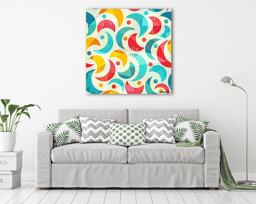 színes félköríves varrat nélküli mintázat üveges hatással (bögre) - vászonkép, falikép otthonra és irodába