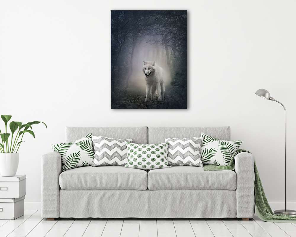 Fehér farkas (fotótapéta) - vászonkép, falikép otthonra és irodába