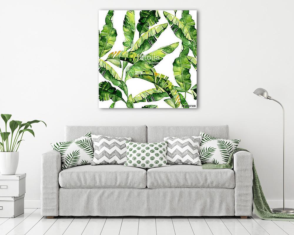 Banán levelek (keretezett kép) - vászonkép, falikép otthonra és irodába