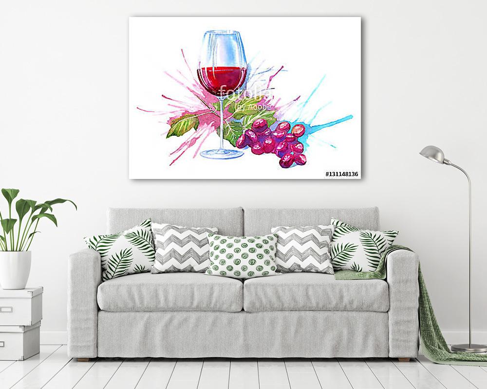 Vörösboros (akvarell) - vászonkép, falikép vásárlás Vörösboros (akvarell) (vászonkép) - vászonkép, falikép otthonra és irodába