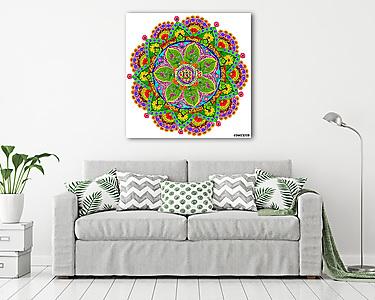 Isolated floral mandala (vászonkép) - vászonkép, falikép otthonra és irodába