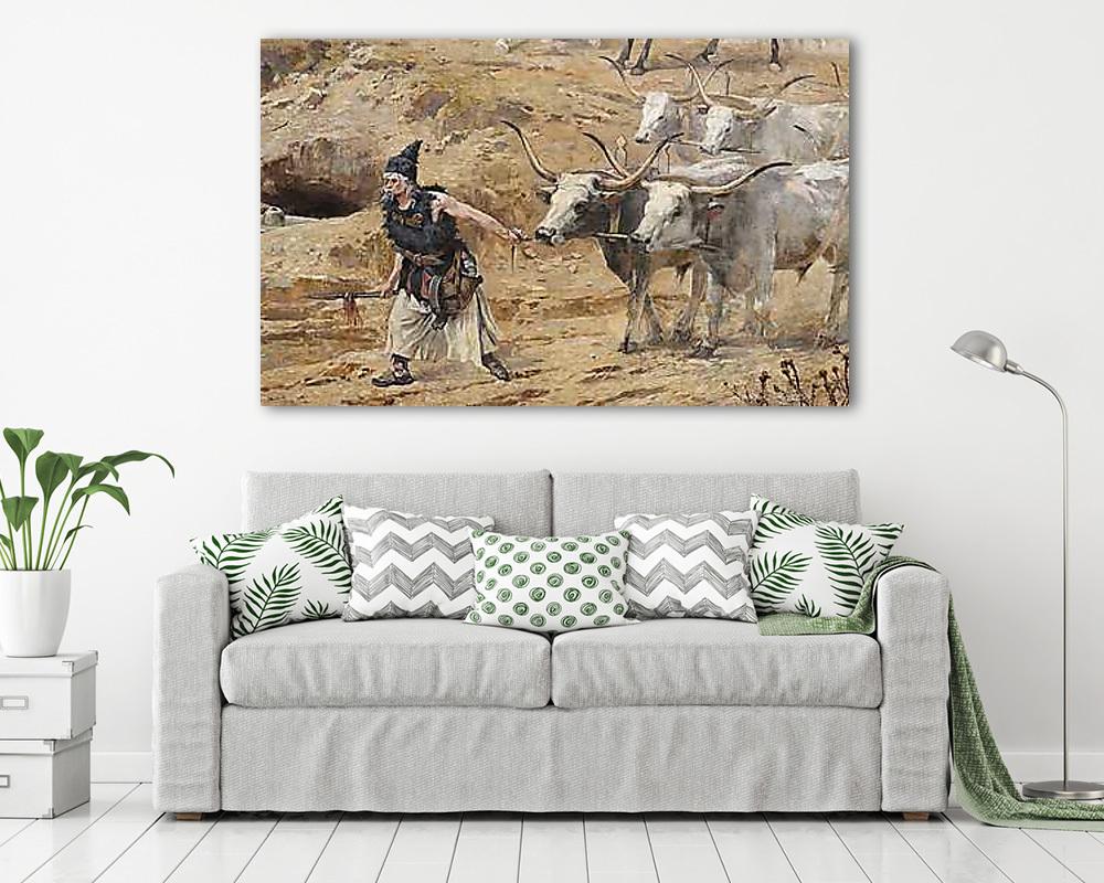 A magyarok bejövetele (részlet) - Szürkemarhák (fotótapéta) - vászonkép, falikép otthonra és irodába