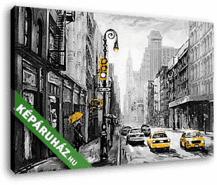 New York utcáin (olajfestmény reprodukció) - vászonkép 3D látványterv