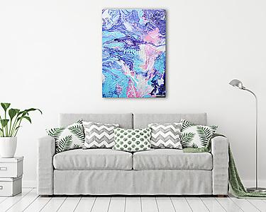 Pastel Pink, Blue, Purple, and White Fluid Acrylic Abstract Pastel Contemporary Art Painting (vászonkép) - vászonkép, falikép otthonra és irodába