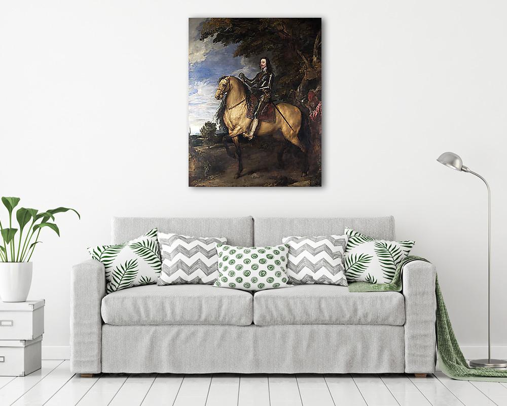 I. Károly angol király lovas portréja (színverzió 1.) (vászonkép) - vászonkép, falikép otthonra és irodába