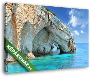 Kék barlangok Zakynthos szigeténél - vászonkép 3D látványterv
