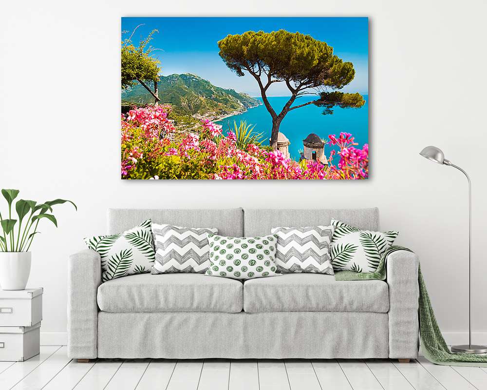 Amalfi part, a Salerno-i öböllel (többrészes kép) - vászonkép, falikép otthonra és irodába