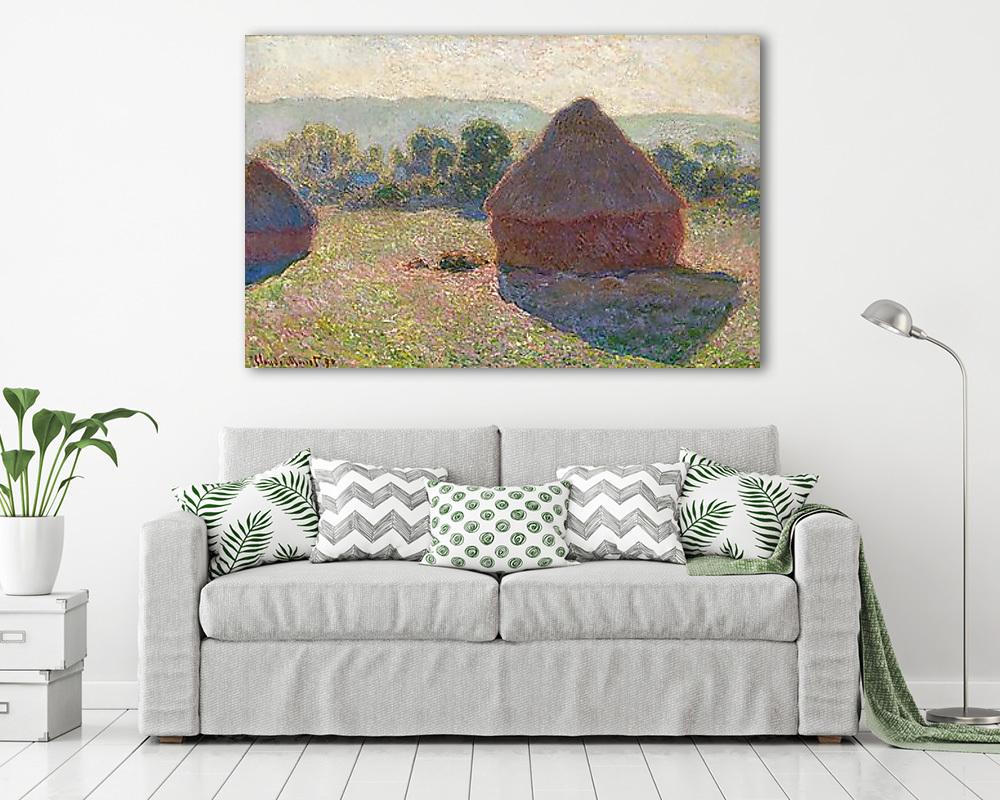 Szénaboglyák, délben  (1890) (többrészes kép) - vászonkép, falikép otthonra és irodába