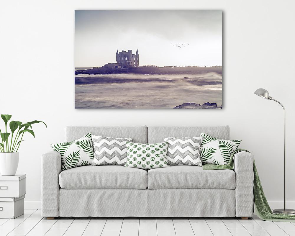 Ház a tengerparton (többrészes kép) - vászonkép, falikép otthonra és irodába