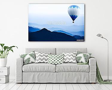 Hőlégballon a hegy fölött  (vászonkép) - vászonkép, falikép otthonra és irodába