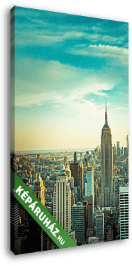 Vintage tónusú kilátás New York City-ról Manhattan belvárosában - vászonkép 3D látványterv