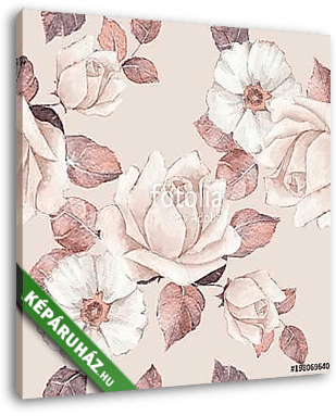 Delicate flowers. Watercolor floral seamless pattern. Pastel col - vászonkép 3D látványterv