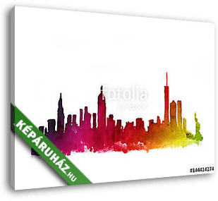 Watercolor skyline of new york city in USA - vászonkép 3D látványterv