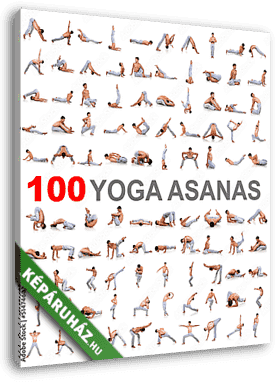 Jóga poszter, 100 jóga aszana - vászonkép 3D látványterv