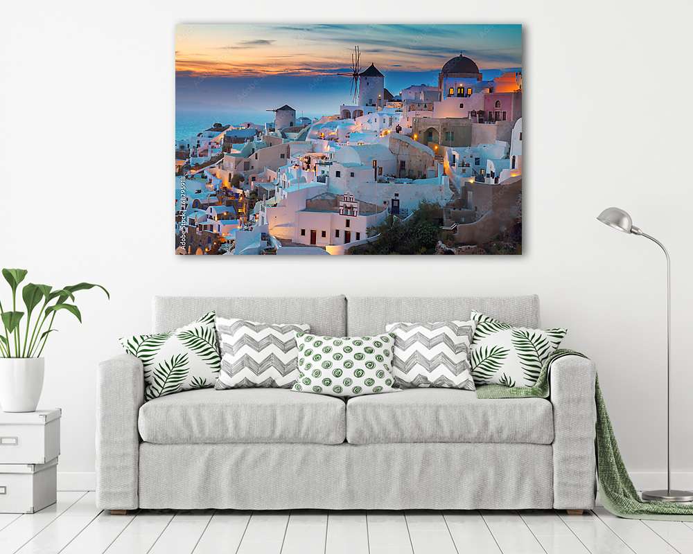 Oia este, Santorini (vászonkép) - vászonkép, falikép otthonra és irodába
