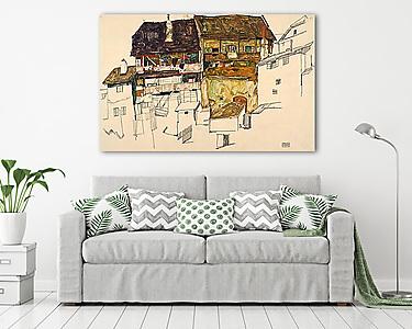 Régi házak Krumau-ban (vászonkép) - vászonkép, falikép otthonra és irodába