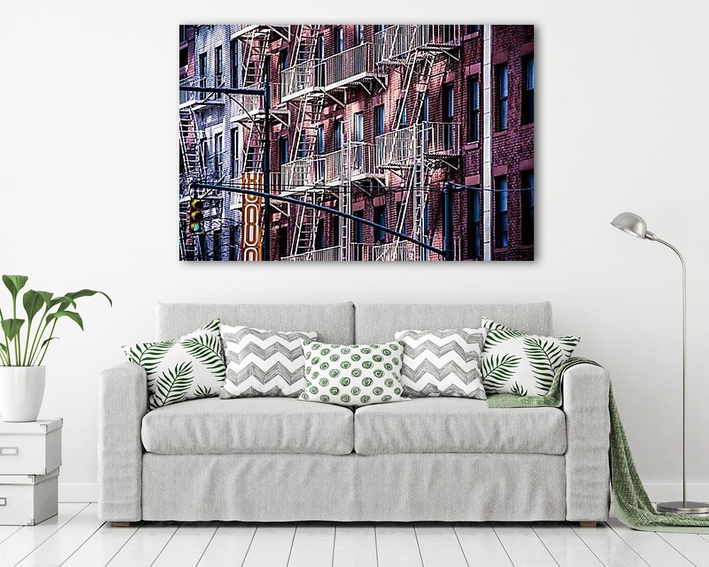 Tűzlétrák New York-ban - vászonkép, falikép vásárlás Tűzlétrák New York-ban (vászonkép) - vászonkép, falikép otthonra és irodába