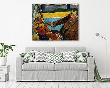 Van Gogh napraforgókat fest - színverzió 1. (vászonkép) - vászonkép, falikép otthonra és irodába