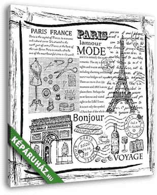 Párizs Eiffel-torony - vászonkép 3D látványterv