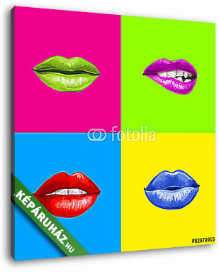 Pop art ajkak.Lips háttér. - vászonkép 3D látványterv