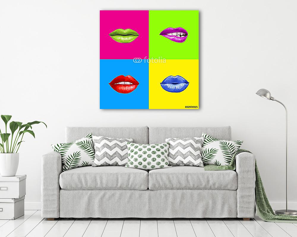 Pop art ajkak.Lips háttér. (vászonkép) - vászonkép, falikép otthonra és irodába