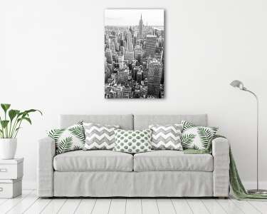 Nézd meg Midtown Manhattan New York City skyline monokróm bl (vászonkép) - vászonkép, falikép otthonra és irodába