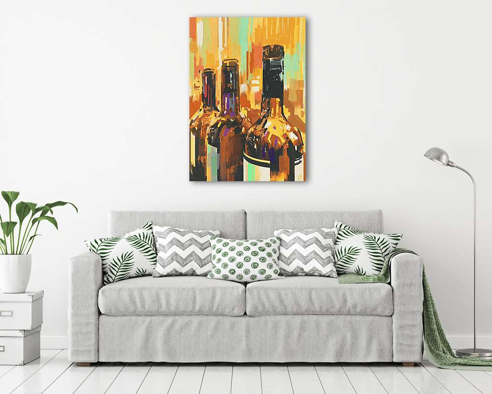 Borosüvegek (festmény) - vászonkép, falikép vásárlás Borosüvegek (festmény) (vászonkép) - vászonkép, falikép otthonra és irodába