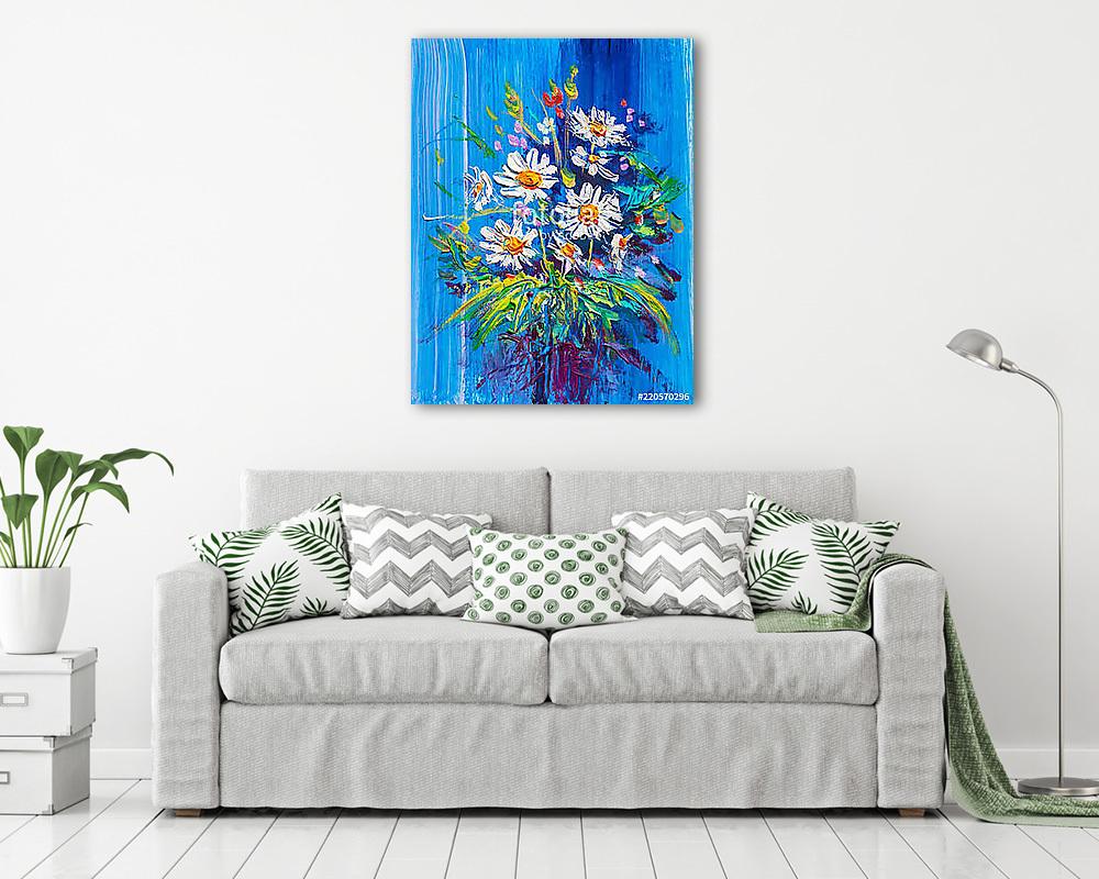 Százszorszép virágok (olajfestmény reprodukció) (vászonkép) - vászonkép, falikép otthonra és irodába