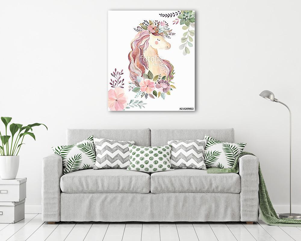 Vintage unikornis (vászonkép) - vászonkép, falikép otthonra és irodába