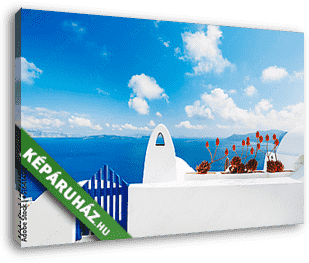 Santorini látkép, Görögország - vászonkép 3D látványterv